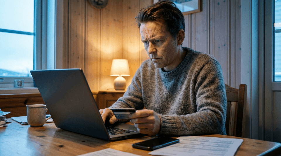 Har du blitt lurt av en falsk nettbutikk? Se hvordan en utvidet reiseforsikring kan dekke tapet ditt og hvilke regler som gjelder for bank og forsikring.