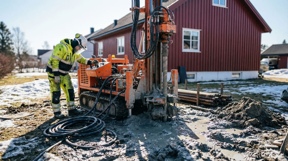 Etablering av bergvarme krever boring av energibrønn. Grunnarbeidet utgjør en stor del av totalkostnaden, men gir til gjengjeld svært stabil og rimelig oppvarming.
