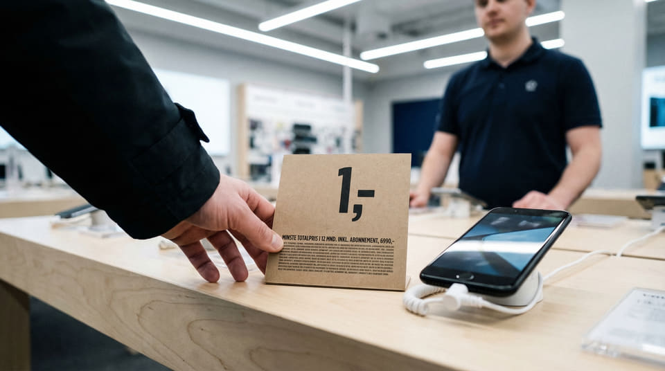 Er mobil til 1 krone et kupp? Lær hvordan du beregner minste totalpris, unngår dyre abonnementer og sparer penger på din neste mobiltelefon.