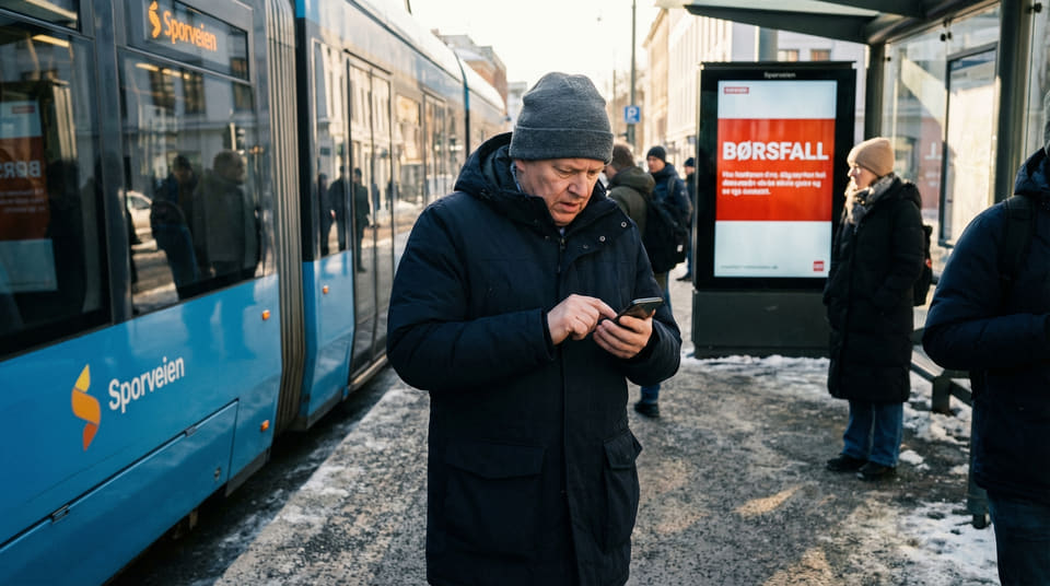 Vurderer du å selge aksjefond under børsfall? Les om skattesmellen på 37,84 %, risikoen ved å stå utenfor markedet og se bedre alternativer på Bytt.no.