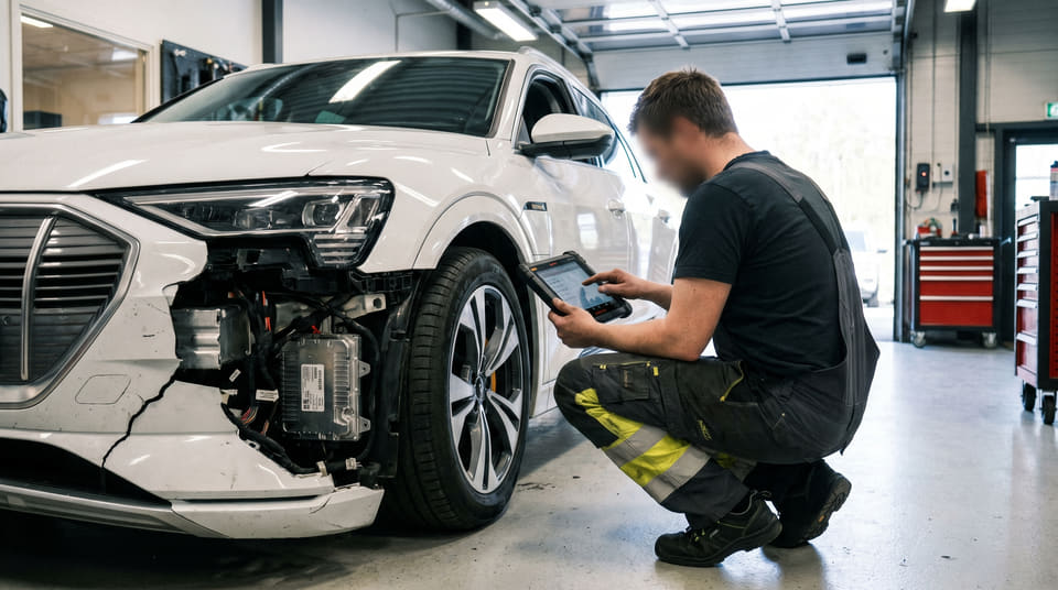 Moderne elbiler er fulle av avansert teknologi. Skader på sensorer og elektronikk gjør reparasjoner betydelig dyrere, noe som presser opp prisene på bilforsikring.