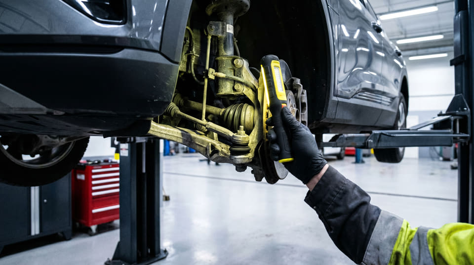 Slark i hjulopphenget fører til at nesten halvparten av alle Tesla Model Y stryker på sin første EU-kontroll. Dette bidrar til å presse forsikringspremiene kraftig opp.