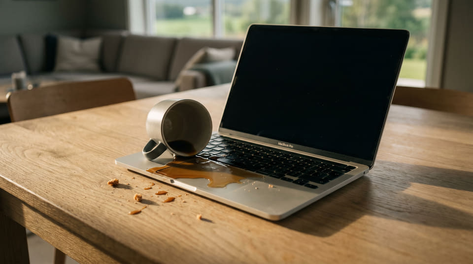 Kaffesøl på laptopen og knuste skjermer er blant de vanligste innboskadene. Flere forsikringsselskaper tilbyr nå egne, lavere egenandeler for småelektronikk.