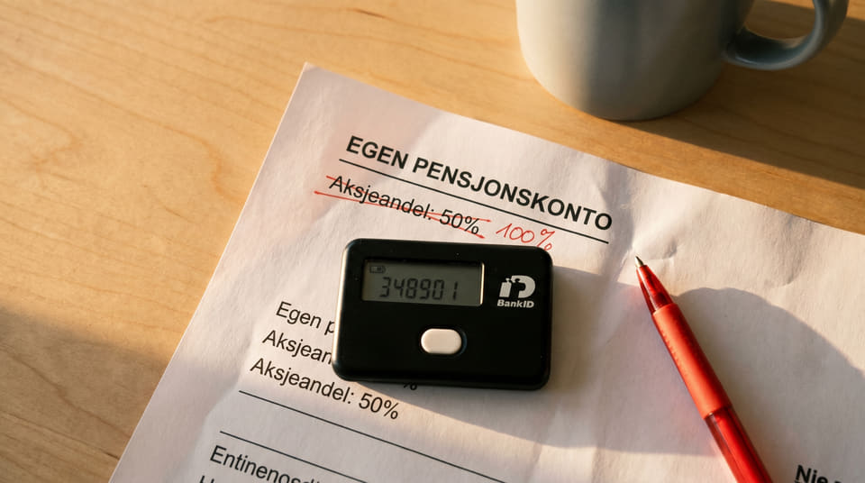 Visste du at banken selger aksjene dine automatisk? Se hvordan standardprofilen påvirker din pensjon og lær hvordan du sikrer bedre forventet avkastning.