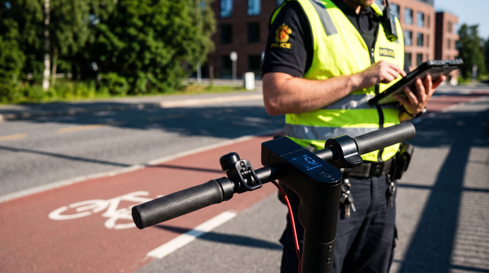 Blir du stoppet av politiet uten lovpålagt ansvarsforsikring på elsparkesykkelen, vanker det et forelegg på 5000 kroner. Ved ulykker risikerer du milliongjeld.