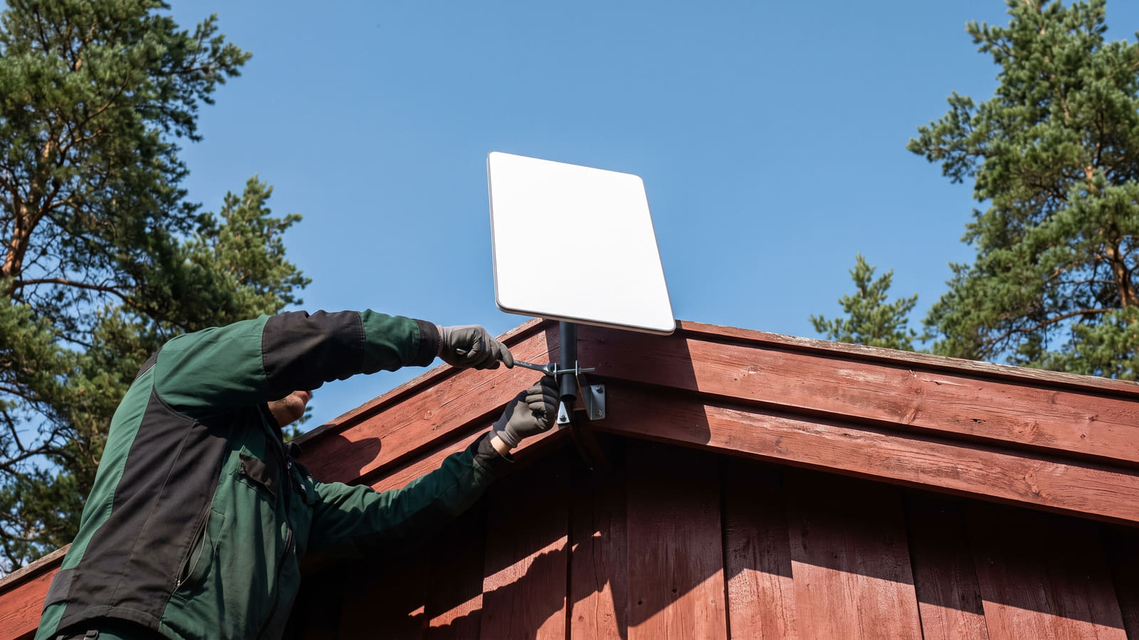 Satellittbredbånd krever fri sikt til himmelen, men sikrer raskt internett på avsidesliggende hytter hvor fiber og 5G ikke strekker til.