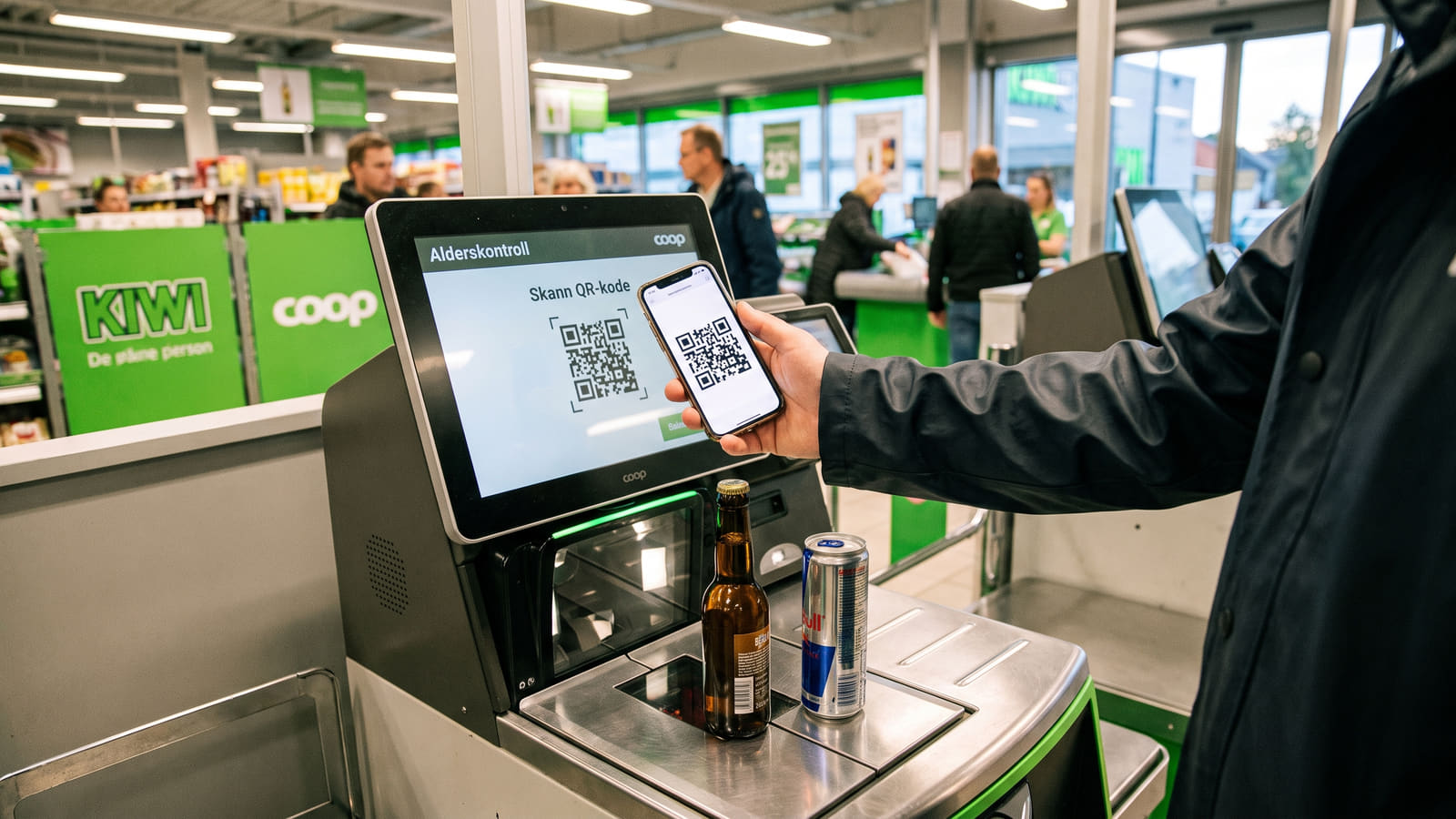 Kan du bruke digitalt førerkort eller BankID på Vinmonopolet, Kiwi og Rema 1000? Se oversikten over hvilke butikker som godtar digital ID her.