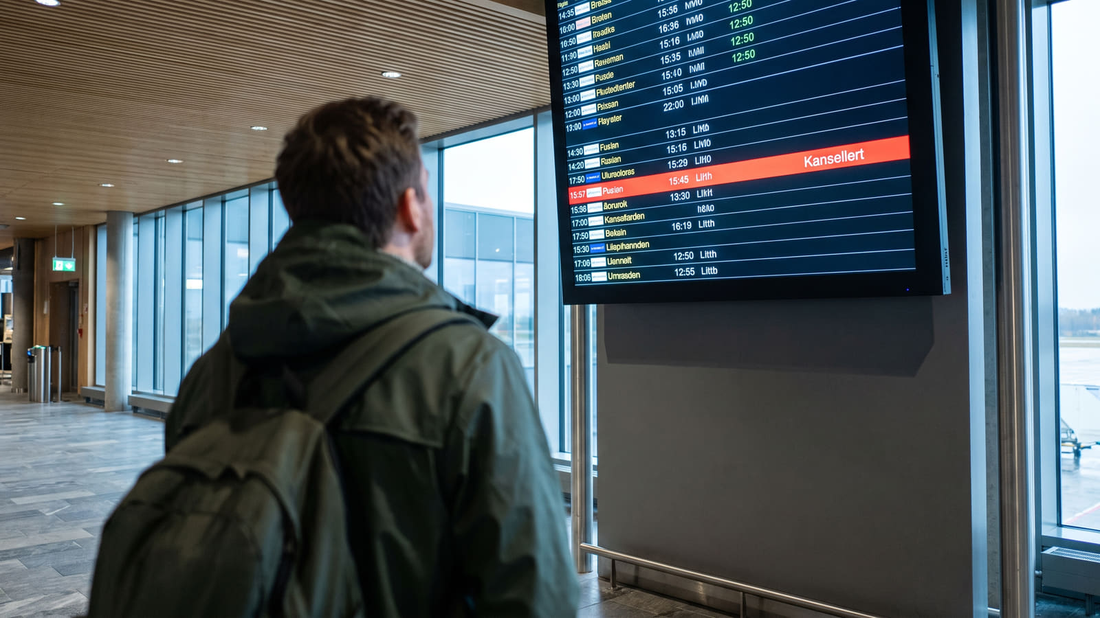 Har flyet blitt kansellert? Se hva du har krav på i kompensasjon, og lær hvorfor reiseforsikringen ofte ikke dekker kanselleringer av kommersielle årsaker.
