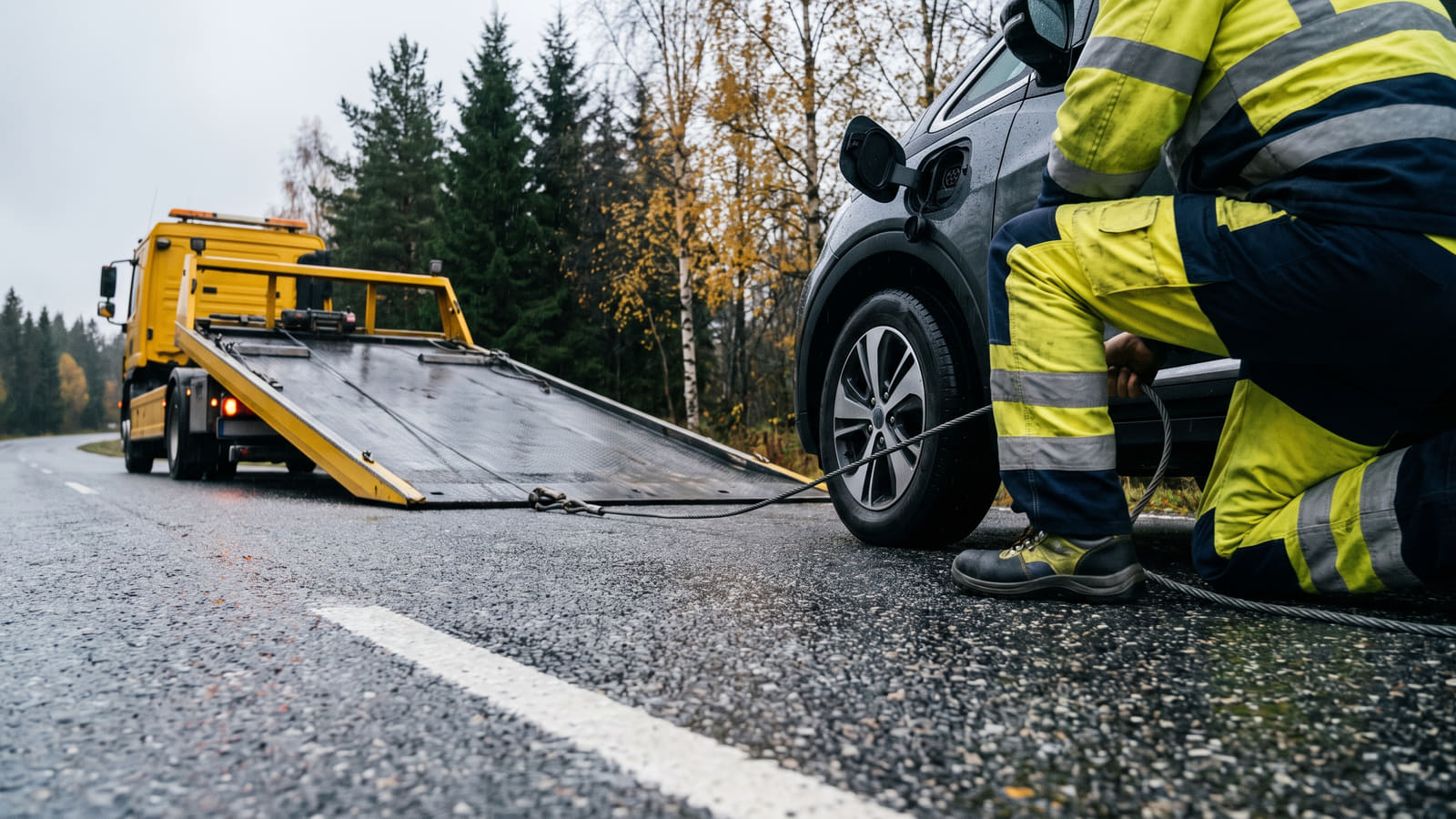 Gått tom for strøm på elbilen? Les om hva bilforsikringen dekker av veihjelp, hva det koster i egenandel, og hvordan du finner den beste dekningen.