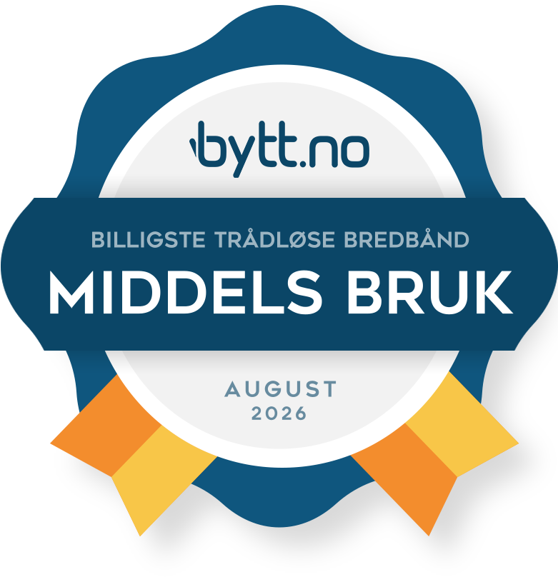 Billigste trådløse bredbånd med middels bruk i august 2026