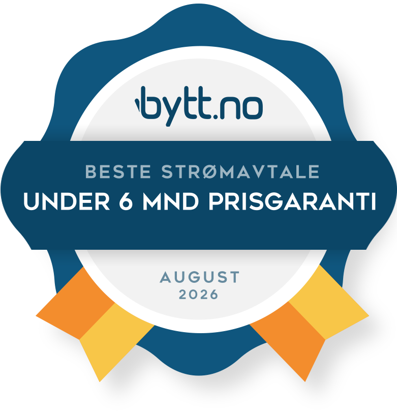 Beste strømavtale med under 6 mnd prisgaranti i august 2026