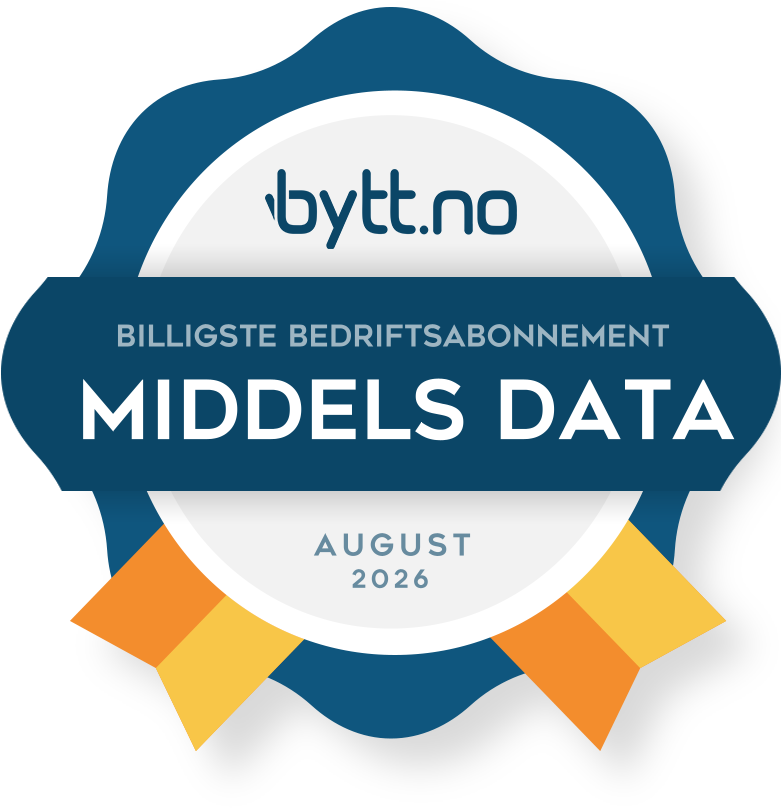 Billigste bedriftsabonnement med middels data i august 2026